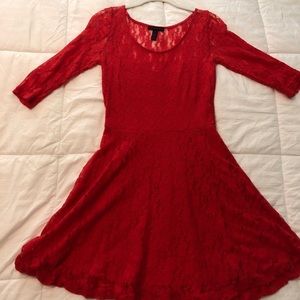 Red lace dress